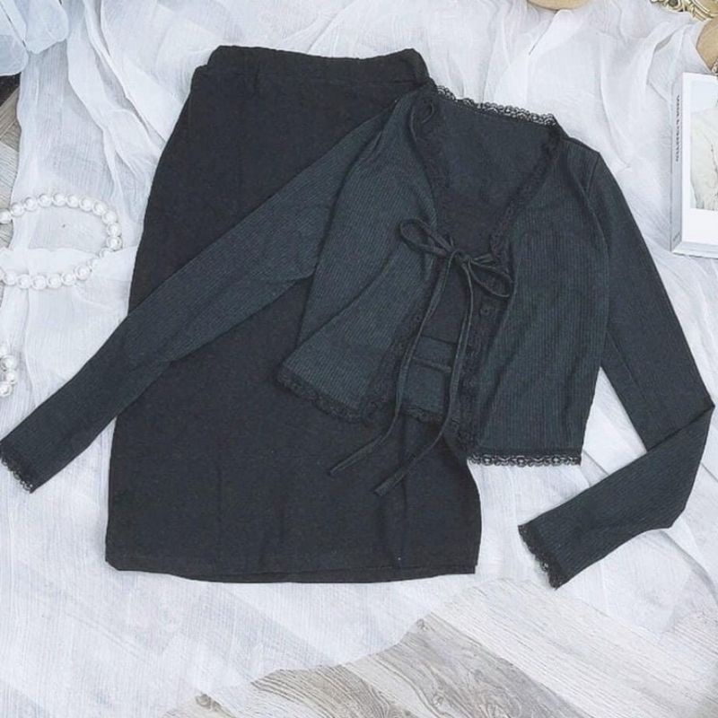 Set chân váy dài kèm sét áo 2 dây cardigan FREESHIP Áo 2 dây mix chân váy dáng dài