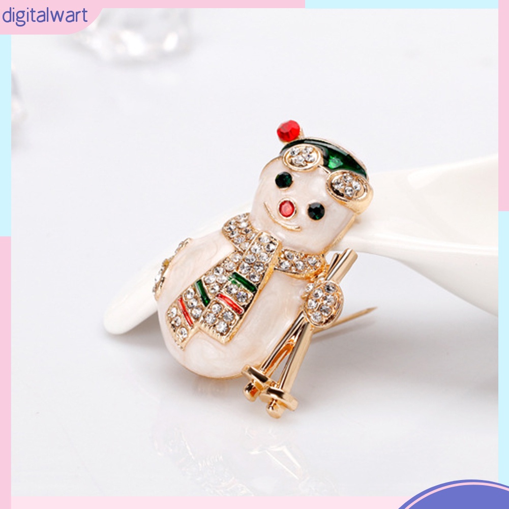 Trâm Cài Áo Hình Người Tuyết Đính Đá Lấp Lánh