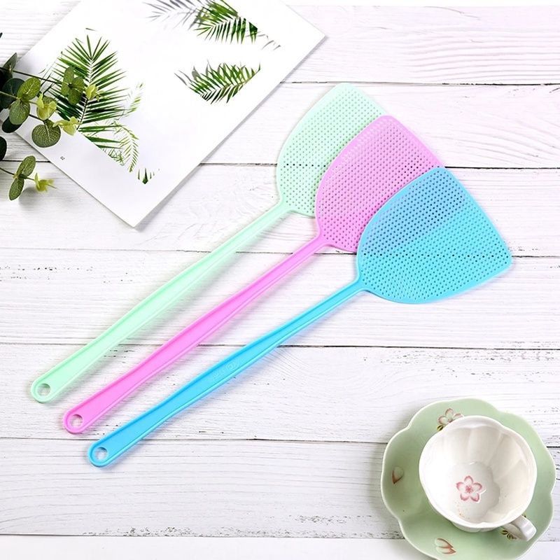 Vợt Đập Ruồi Muỗi Bằng Nhựa Pp Mềm Tay Cầm Dài Màu Trơn Siêu Bền Tiện Dụng Cho Nhà Bếp