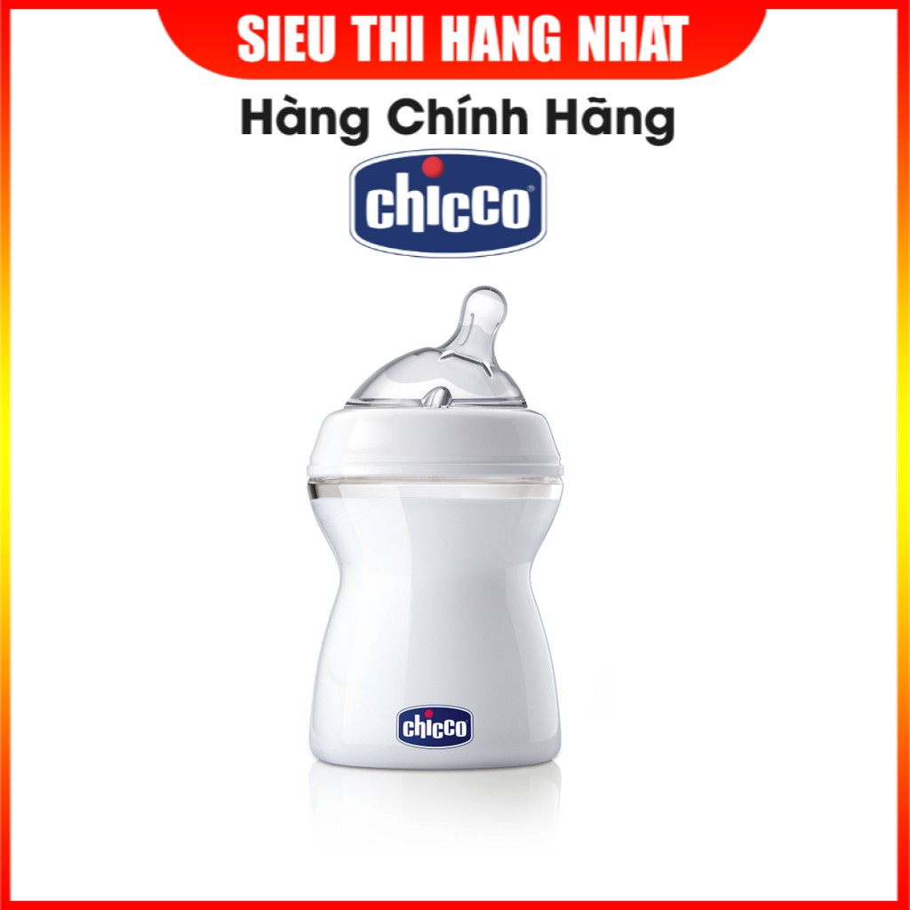 Bình sữa Chicco 250ml núm nghiêng Pisa Natural Feeling 2M+