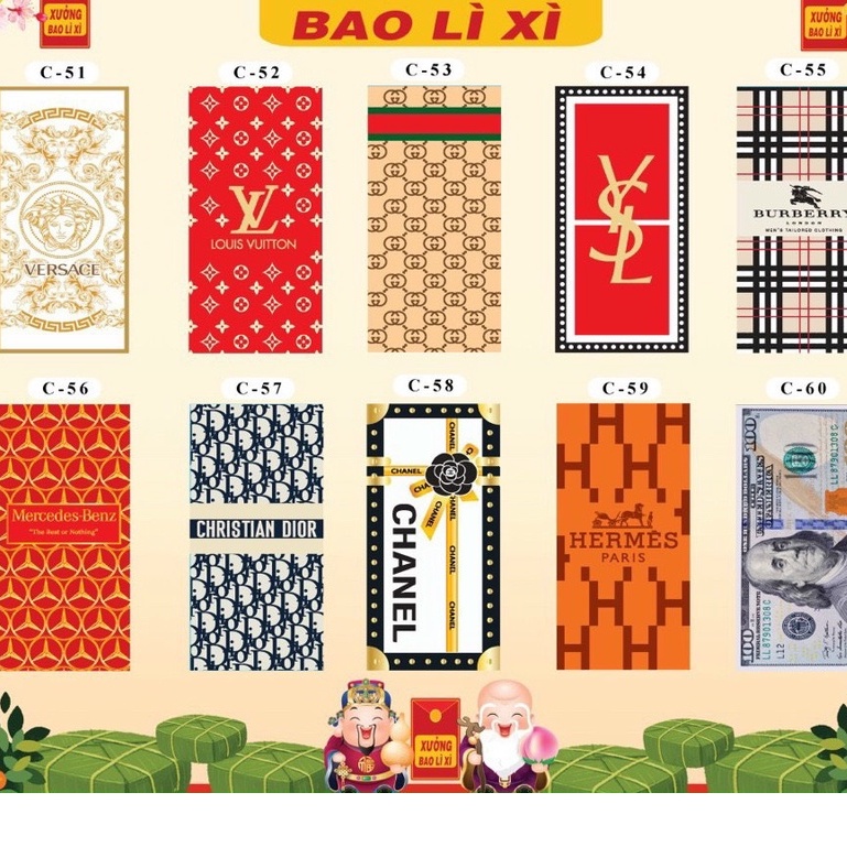 SỈ Combo 10 bao lì xì Tết 2023 giấy C150 dày dặn giá bán buôn