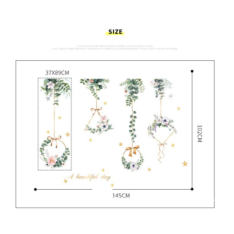 Decal dán tường Vòng nguyệt quế A42 - Decal dán tường Hàn Quốc | BigBuy360 - bigbuy360.vn