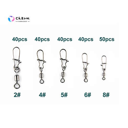 CHW Availble 210 Pcs Rolling Swivel Fast-lock Snap Ball Bearing Fishing Connector Swivel Clasp