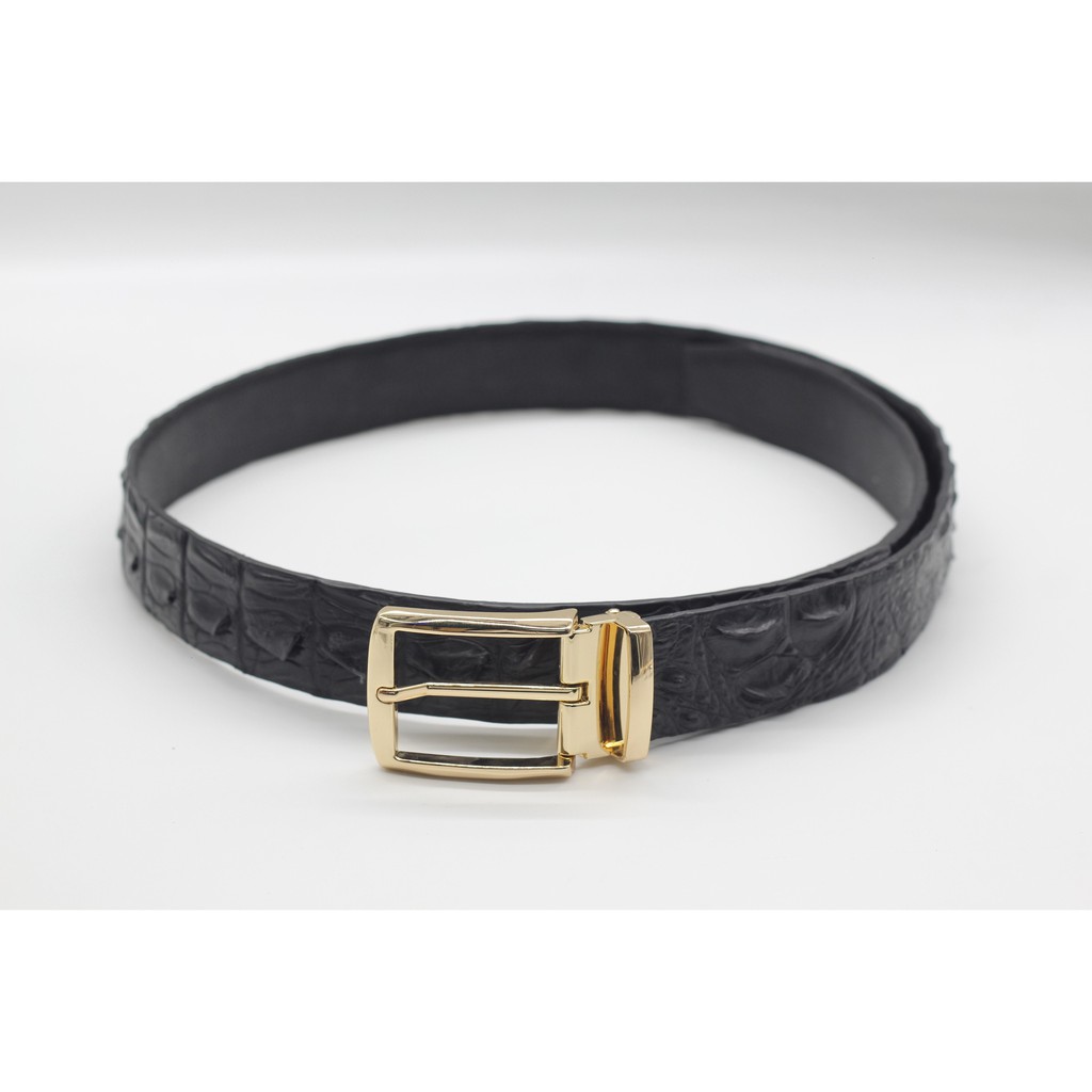 [MÀU ĐEN] DÂY NỊT LƯNG GAI DA CÁ SẤU BẢN LIỀN KHÔNG NỐI 4.0CM, DÂY GAI LƯNG BẢO HÀNH 12 THÁNG, TẶNG MÓC KHÓA CHÂN 50K