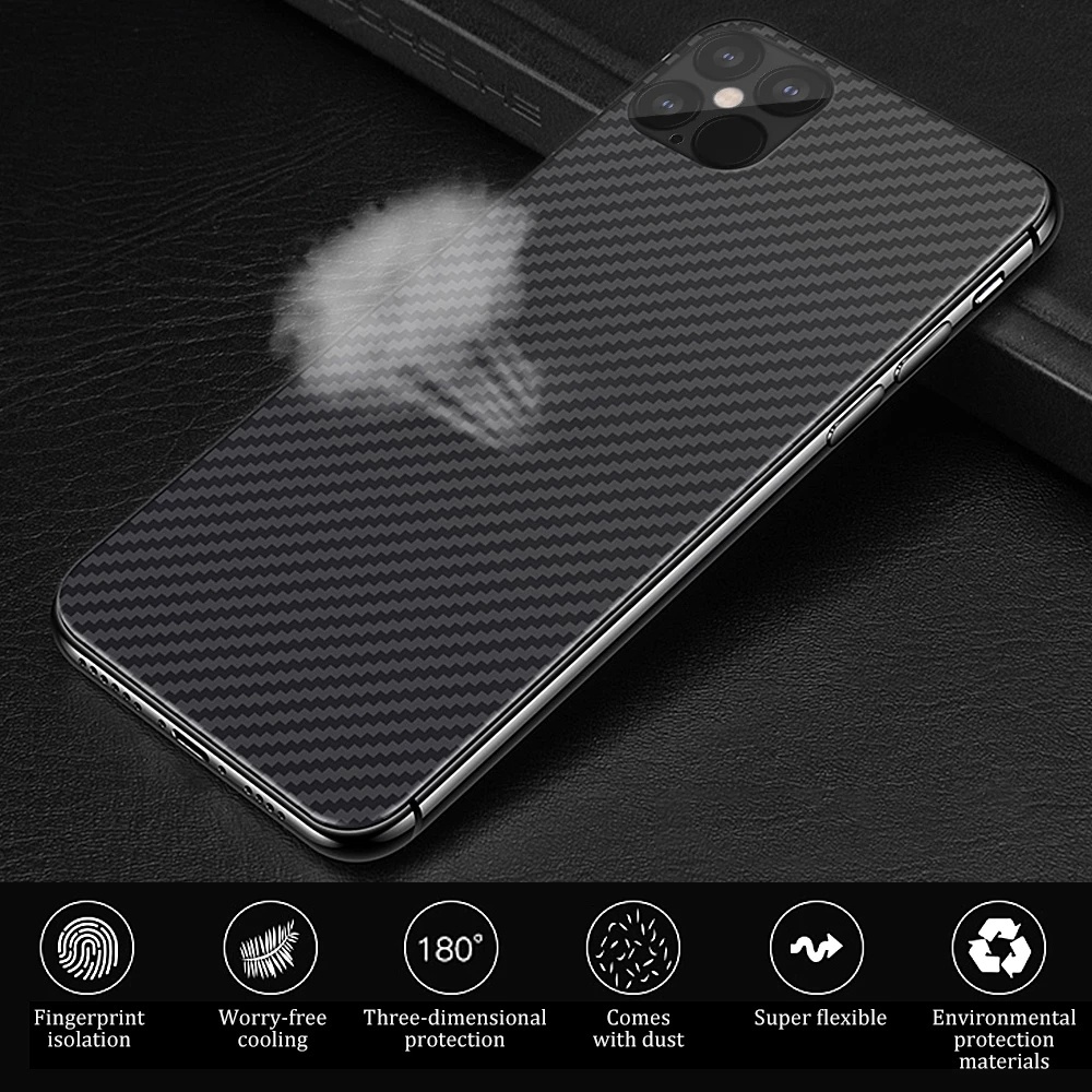 Miếng Dán Lưng Mặt Sau Cacbon Carbon Chống Bám Vân Tay Cho iPhone 12 11 Pro Mini X Xs Max 7 8 6 6s Plus Xr 5 5s SE2 SE 2020