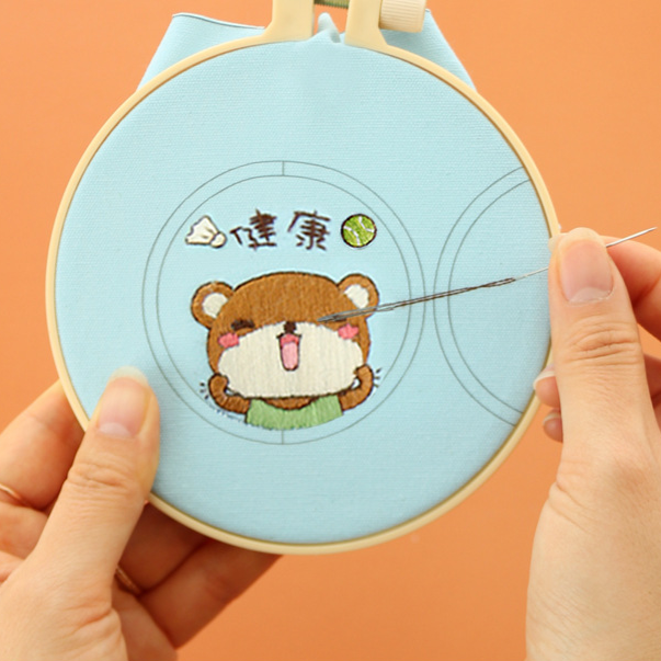 Thêu Handmade/Phụ Kiện/Bộ túi thêu trang trí cầu may làm quà tặng phối mặt trang sức hình tròn in phong cảnh DIY