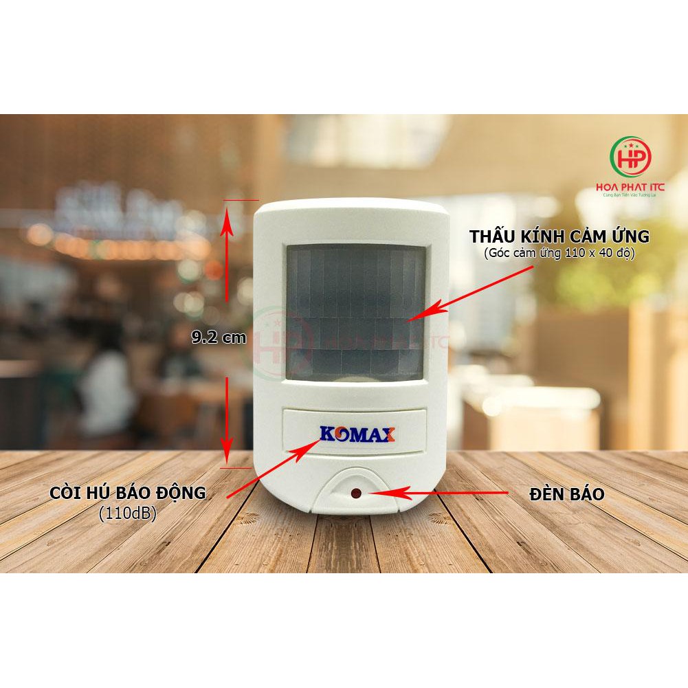 Báo trộm hồng ngoại dùng pin Komax KM-X20 cao cấp