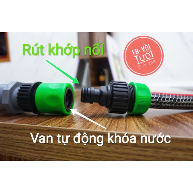 Khớp Chờ Nối Nhanh Tự Khóa Nước Thông Minh Aquamate Ren 21, 27