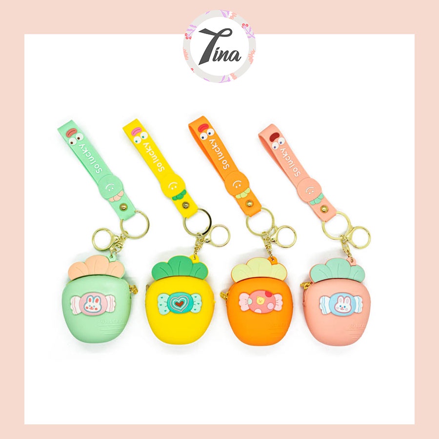 Ví đựng tiền lẻ tai nghe silicon cute mini dễ thương kèm móc khoá PK439