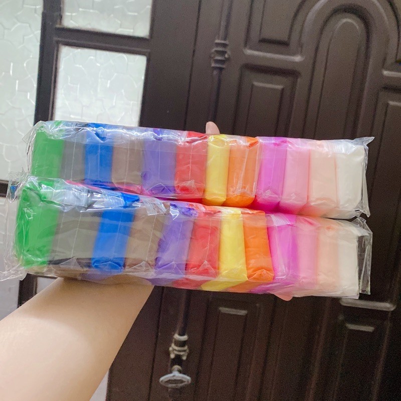 [Mã 1510LIFESALE giảm 10% đơn 99K] Combo 12 gói đất sét nhật Soft Clay tự khô, Nguyên liệu làm butter slime