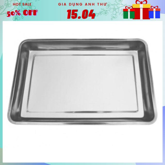 [Rẻ vô địch]  Khay mâm chữ nhật inox size 30x40, 35x50 cm Vietcook&amp;cook loại dầy