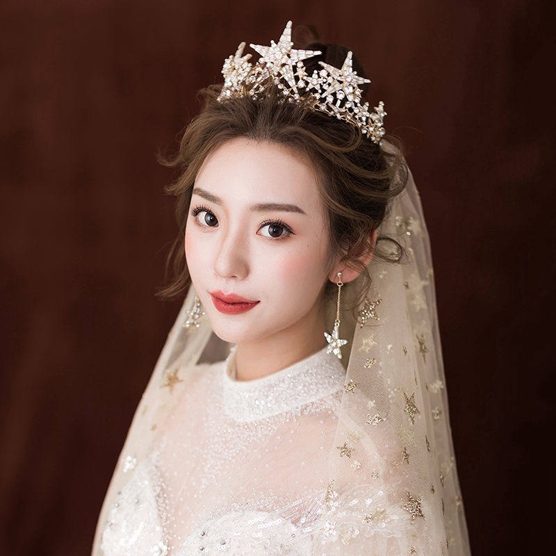 Vương miện đính kim cương nhân tạo hình dạng ngôi sao dành cho nữ giới