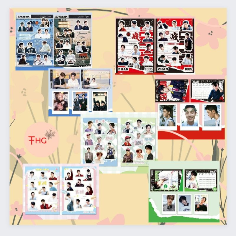 Set Lomo Postcard & Sticker Vương Nhất Bác , Tiêu Chiến,  Bát Quân Nhất Tiêu.