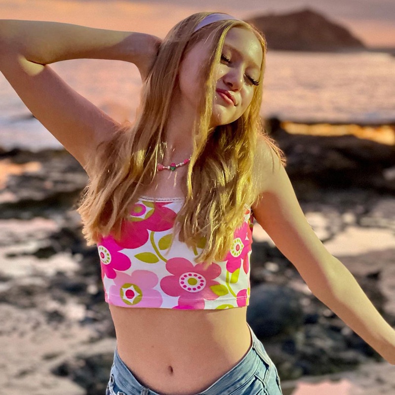 Áo Tank Top In Hoa Thời Trang Đường Phố Cá Tính Cho Nữ