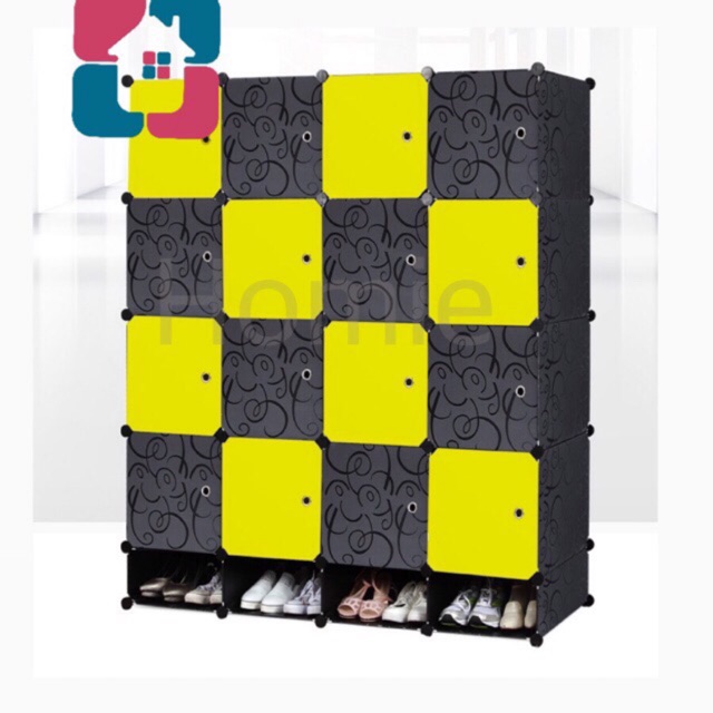 Tủ nhựa ghép đa năng 20 ô loại to sâu 47cm (4ô giày)- tủ quần áo giá rẻ