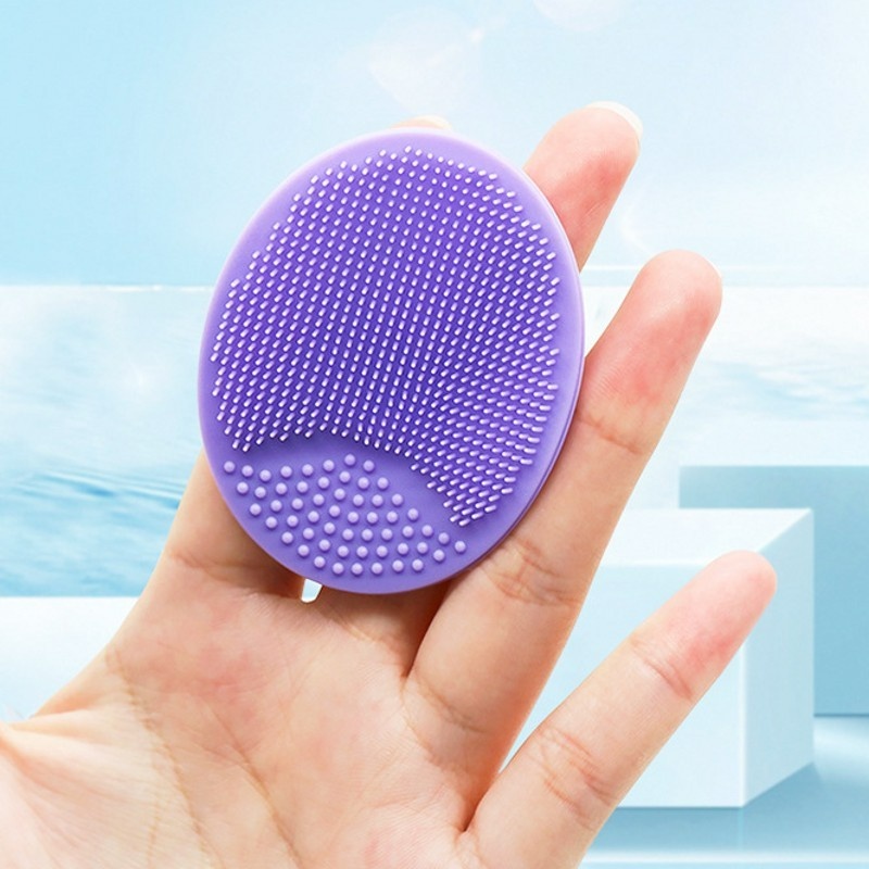 Cọ Rửa Mặt Bằng Silicon Mềm Hình Oval Làm Sạch Mụn Đầu Đen