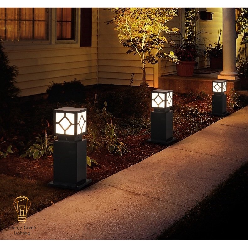 Đèn Cột Sân Vườn Energy Green Lighting DSV-1165 Chống Nước - Chiều Cao 45cm - Cắm Điện Và Dùng Năng Lượng Mặt Trời