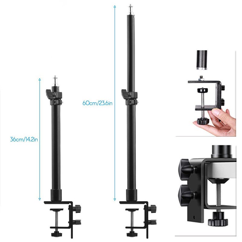 Giá đỡ kẹp bàn MT05 kim loại đầu ren 1/4 thông dụng gắn mọi thiết bị đèn livestream máy ảnh máy chiếu kẹp điện thoại