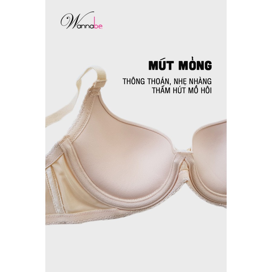 Áo ngực mút mỏng Wannabe ANT04 có gọng nhẹ nhàng, thông thoáng