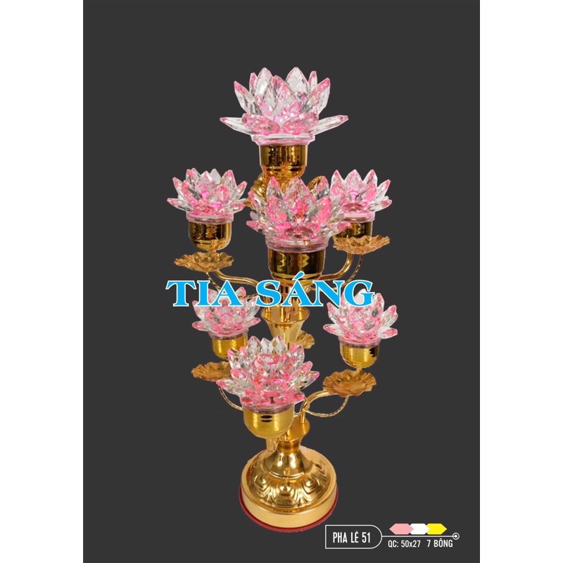 ĐÈN THỜ PHA LÊ CAO CẤP 7 BÔNG TỰ ĐỘNG CHUYỂN MÀU