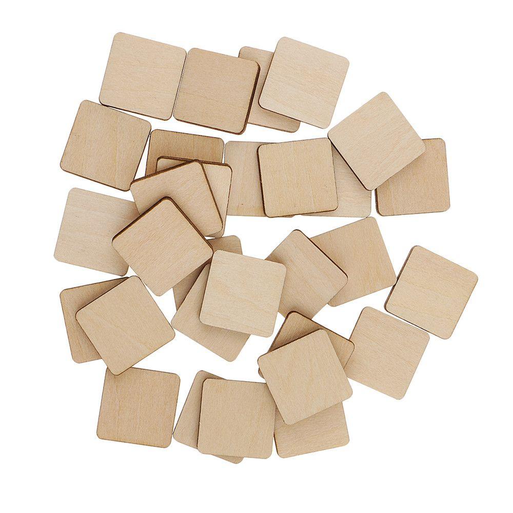 JANE 10 / 50 / 100 Miếng Gỗ Vuông Trang Trí Mới