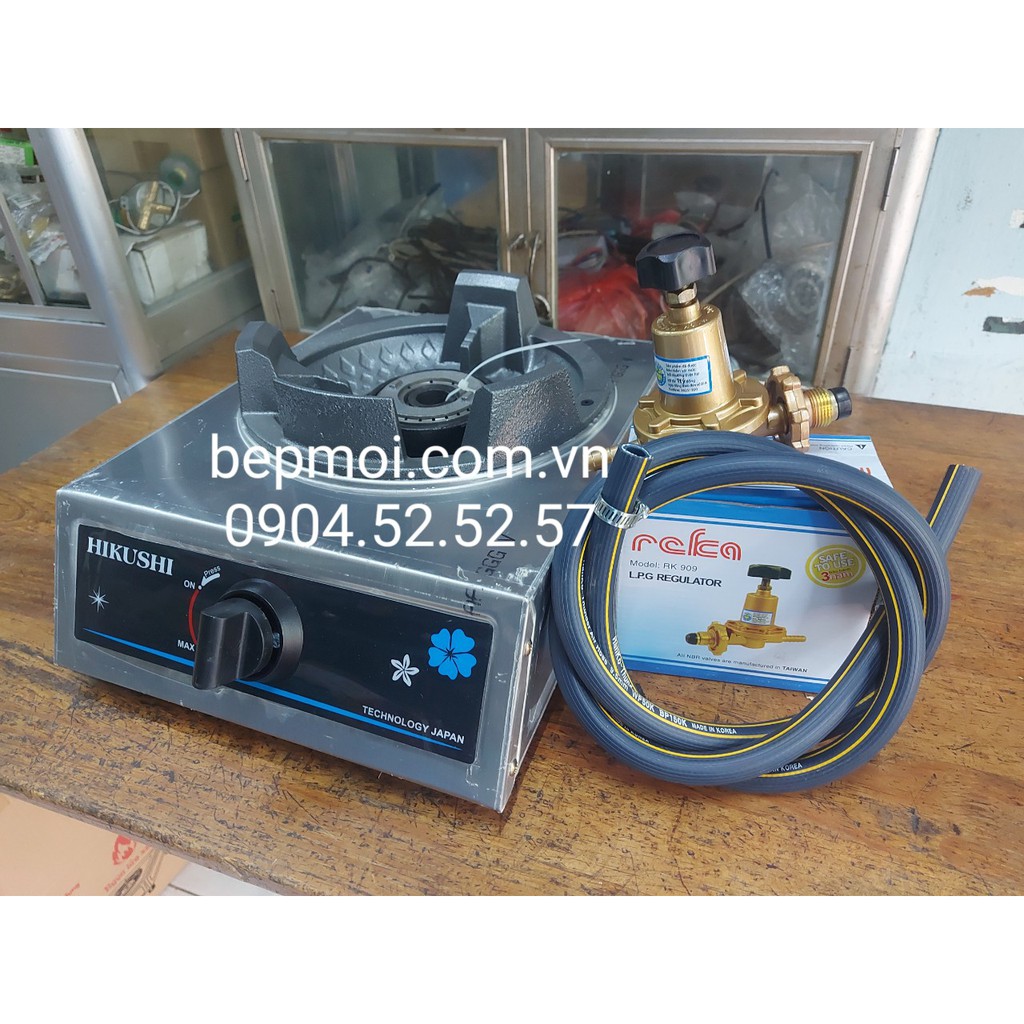 COMBO BỘ BẾP GAS CÔNG NGHIỆP ĐƠN HIKUSHI KÈM VAN DÂY