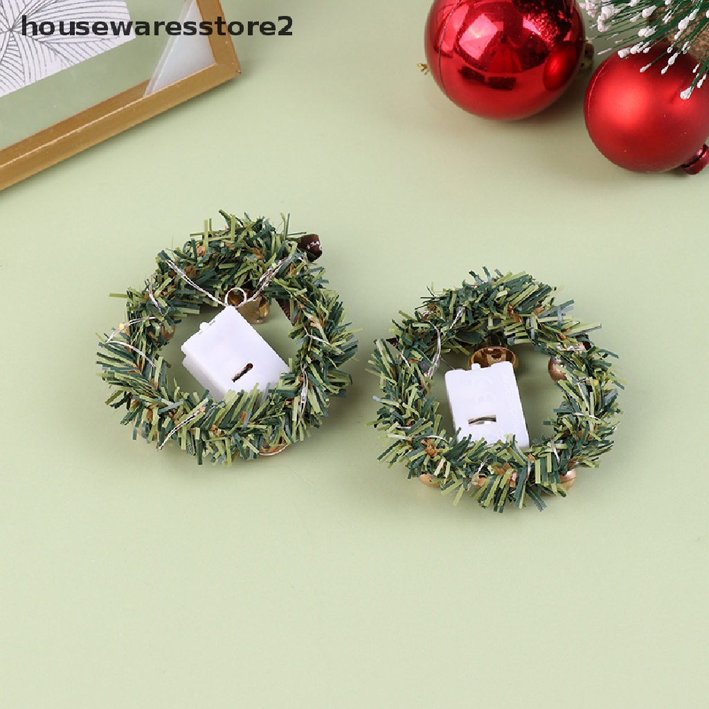 Vòng Hoa Giáng Sinh Có Đèn Tỉ Lệ 1: 12 1 / 6 Trang Trí Nhà Búp Bê 2