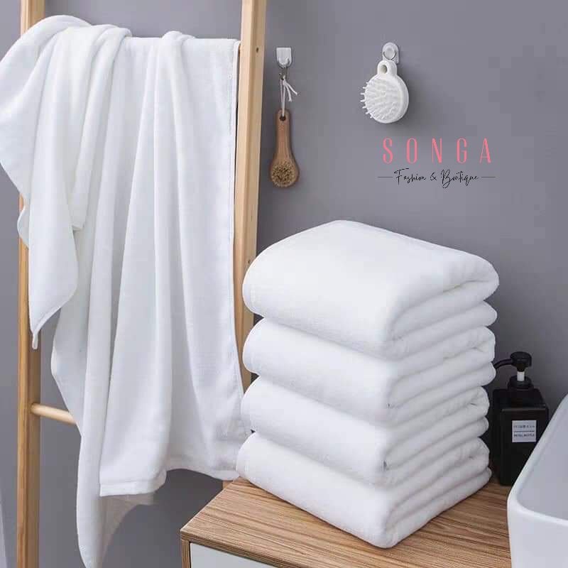 Khăn Tắm Cotton Xuất Khẩu Khách Sạn 500g,Homestay,Cao Cấp,Khổ Lớn 70x140,Thấm Hút Tốt,Mềm Mịn,Không Rụng Lông-SONGA