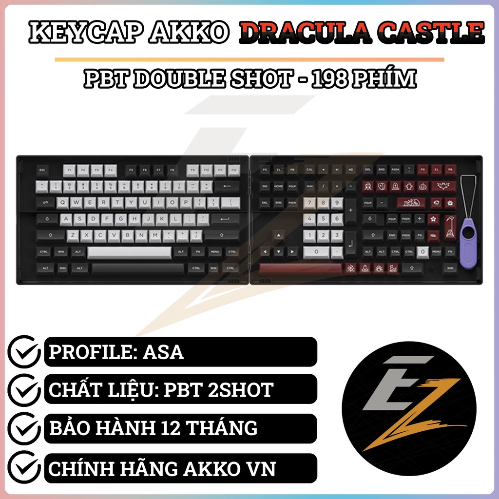 Keycap Cho Bàn Phím Cơ Akko Set – Dracula Castle (PBT Double-Shot/ASA profile/198 nút) | Ezpc