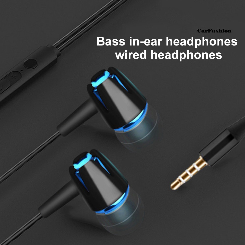 Tai Nghe Nhét Tai Có Dây Dạ Quang Giắc Cắm 3.5mm Kèm Micro Tiện Dụng