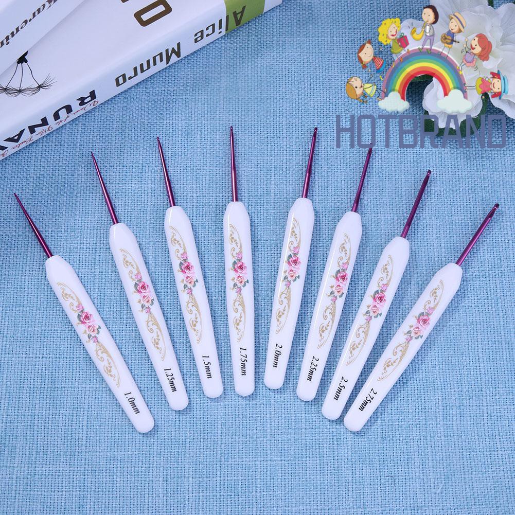 Set 8 kim đan móc len có tay cầm bằng nhôm mềm mại