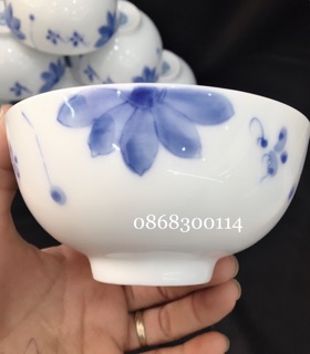 10 bát cơm Bát Tràng vẽ hoa