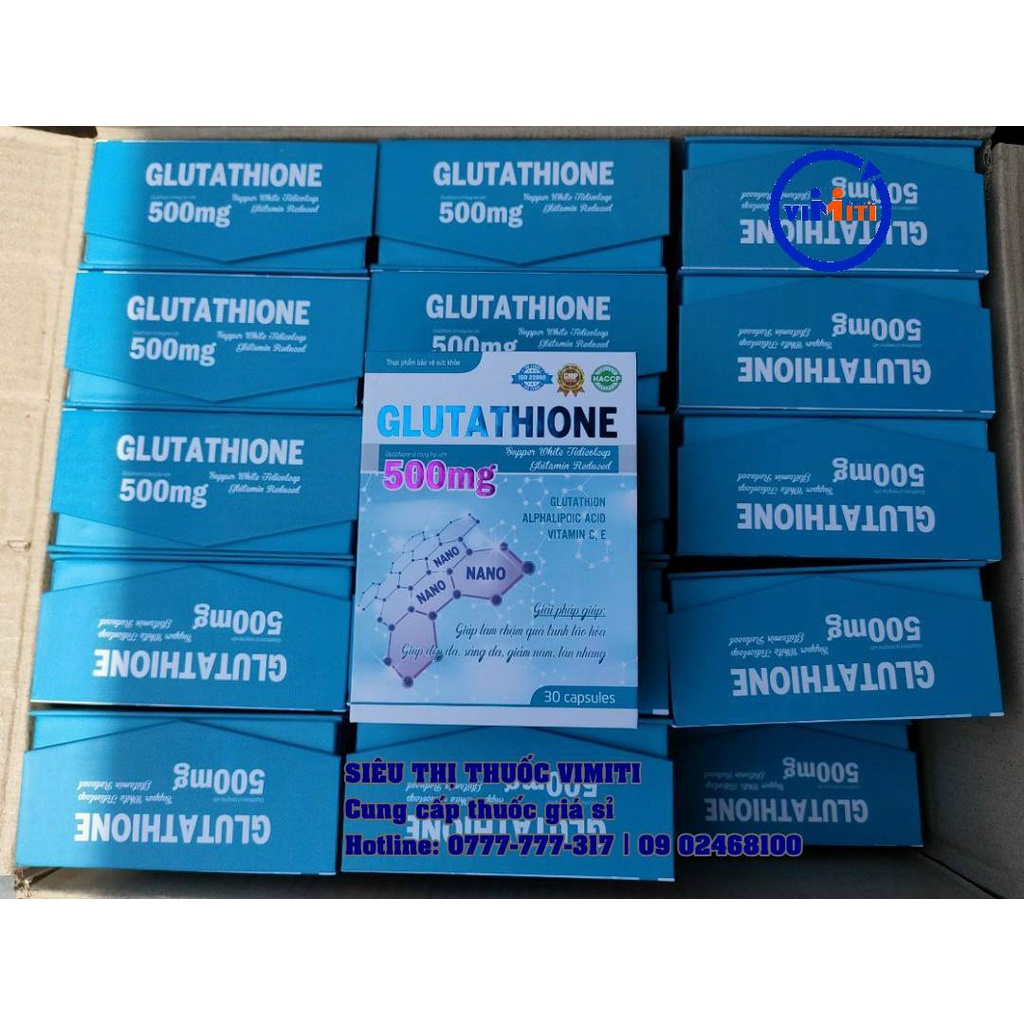 Viên uống trăng da Glutathione 520mg, giúp làm chậm qui trình lão hóa da