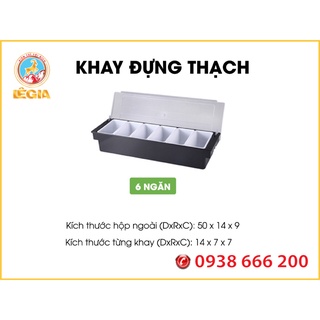 Hộp khay nhựa đựng topping 6 ngăn