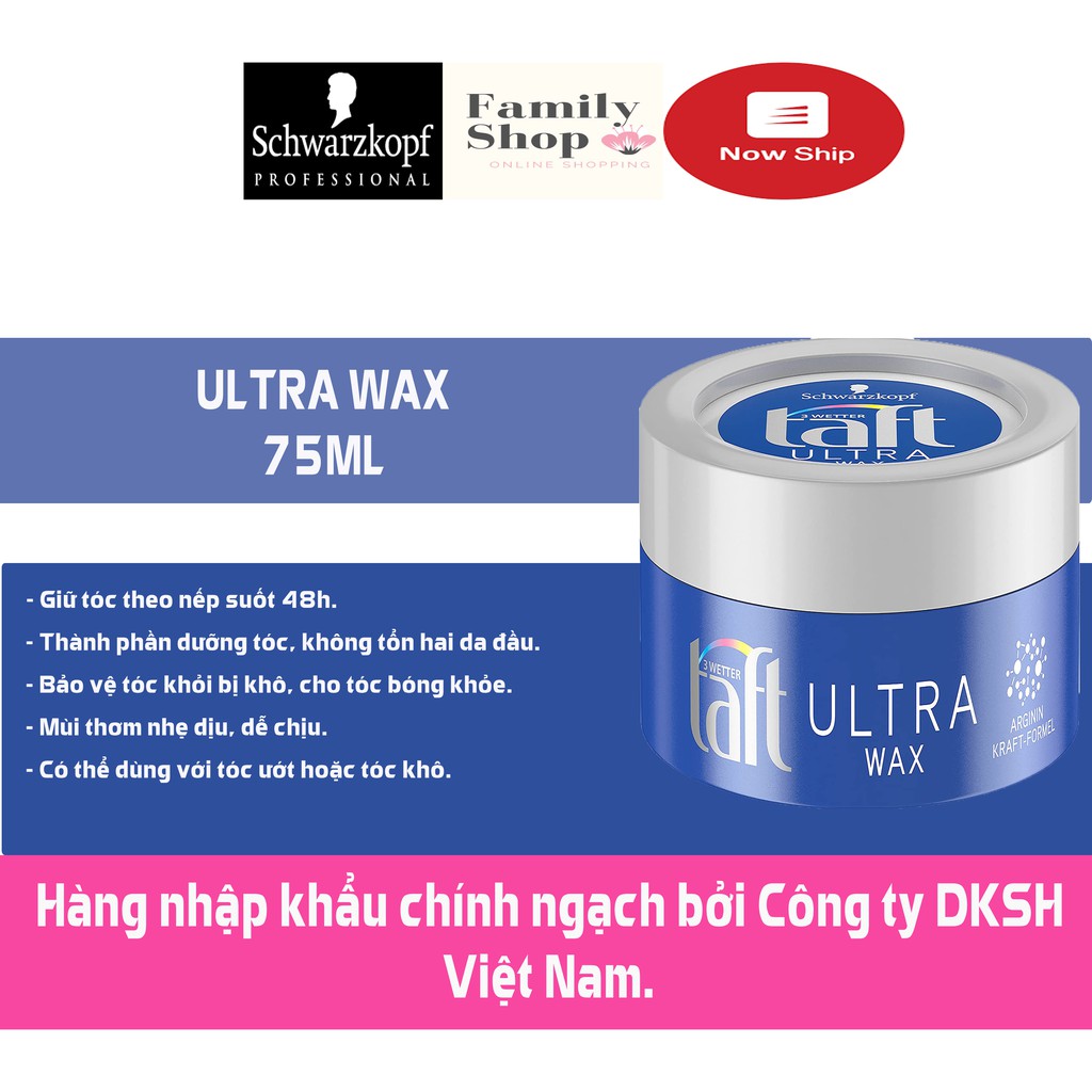 Taft Wax Tạo Kiểu Tóc Các Loại Ultra,Power, Ultimate, Titane.