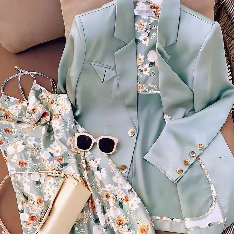 Set đầm hoa vét công sở