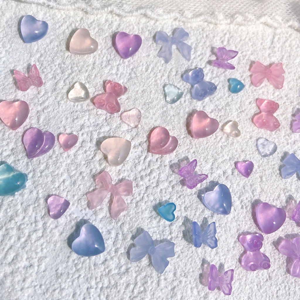 1 Hộp Phụ Kiện Trang Trí Móng Tay 3D Bằng Nhựa Resin Màu Sắc Sống Động Dễ Phối Đồ Dành Cho Nữ