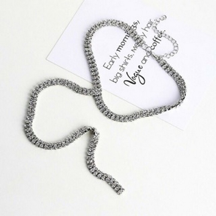 Choker tatoo vòng cổ cá tính hạt đá lấp lánh dây chuyền phong cách độc đáo