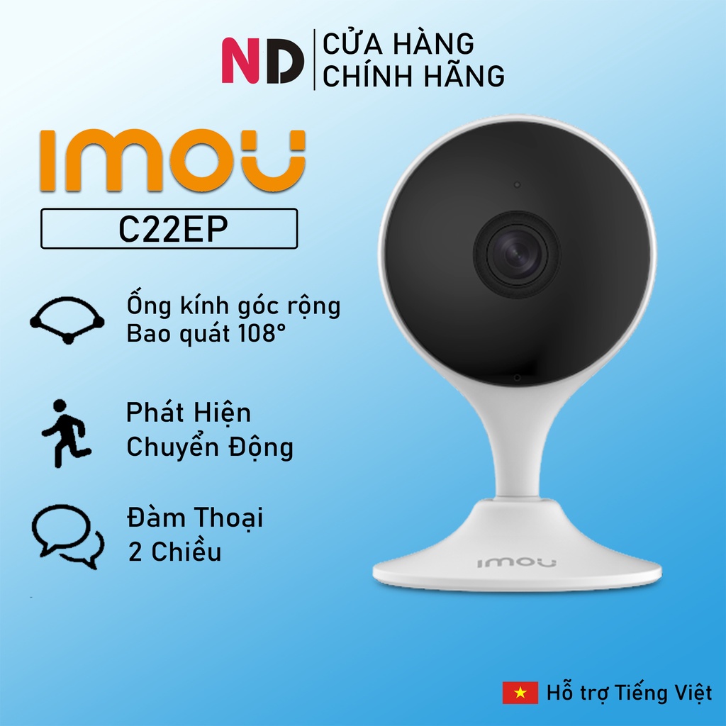 Camera Wi-FI 2MP IMOU Cue2 C22EP 1080P Góc Quay Rộng - Hàng chính hãng bảo hành 24 tháng