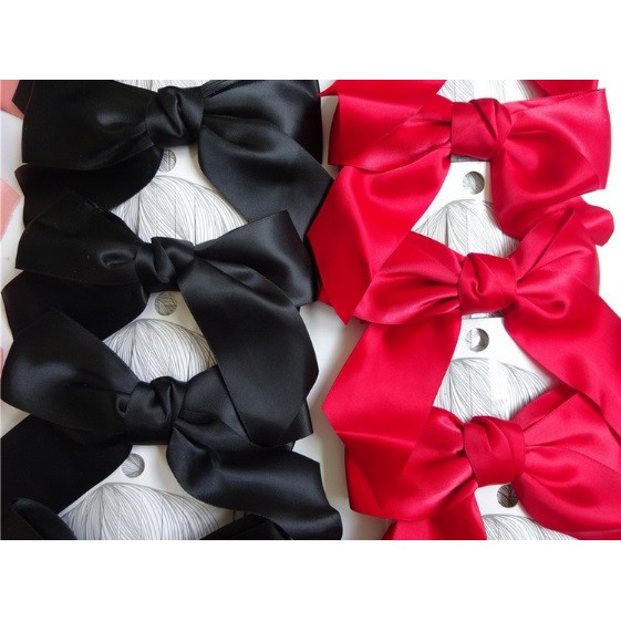 Kẹp tóc nơ vải satin 4 màu xuất dư F21 siêu xịn và xinh xắn