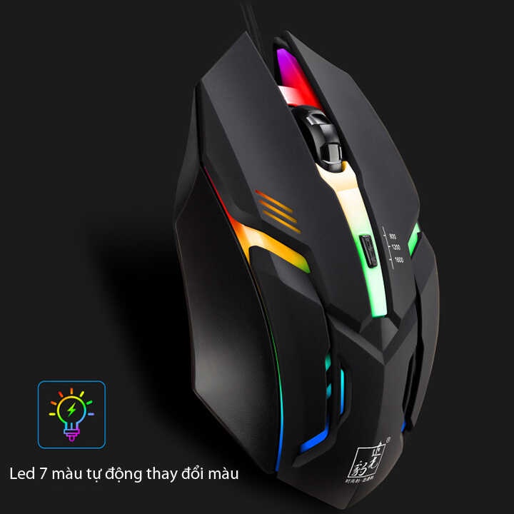 Combo Bàn phím giả cơ chuyên game K-SNAKE K4 Led Xuyên Phím 7 Màu và Chuột game K2 + Tặng kèm tấm lót chuột-YJ