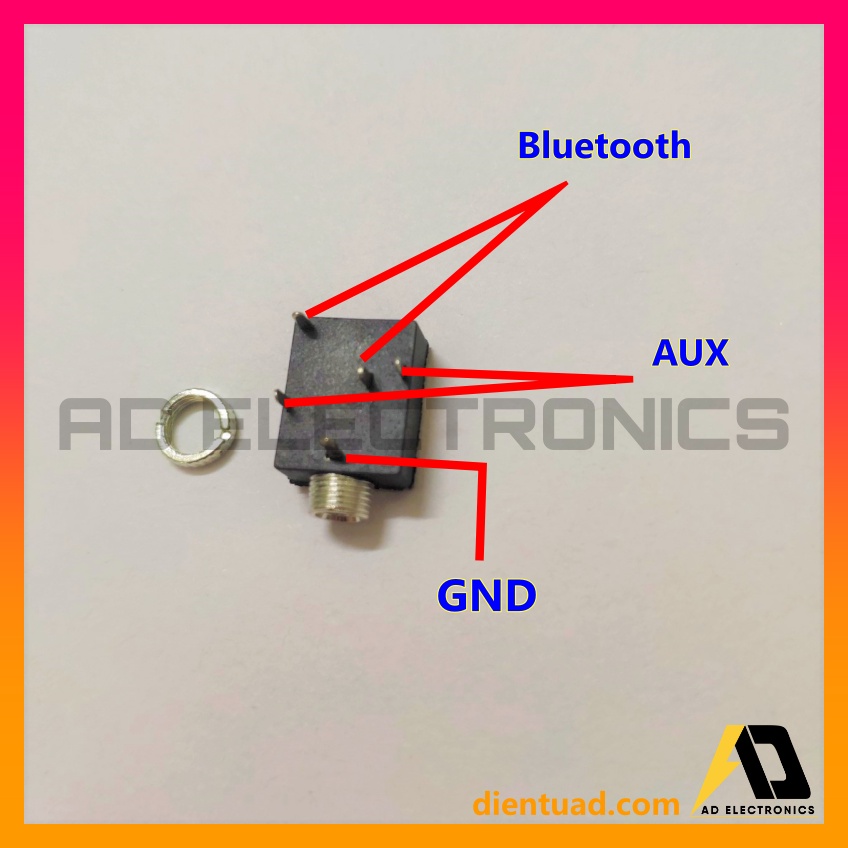 Jack AUX Audio Cái 5 pin PJ314M 3.5mm Chuyển đổi tín hiệu giữa AUX và Bluetooth - Sản phẩm DIY From dientuad.com