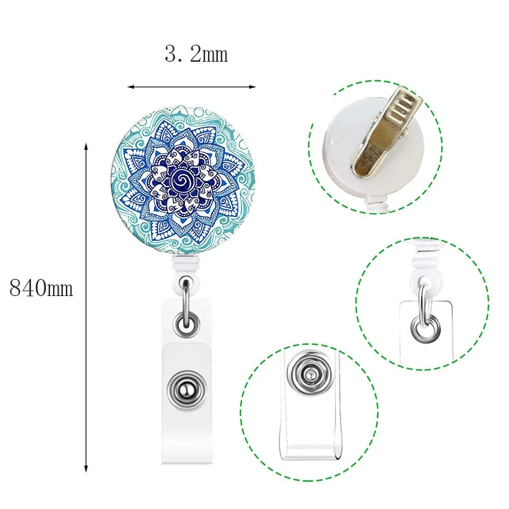 Kẹp giữ thẻ tên ID huy hiệu xoay 360 độ họa tiết bầu trời sao độc đáo