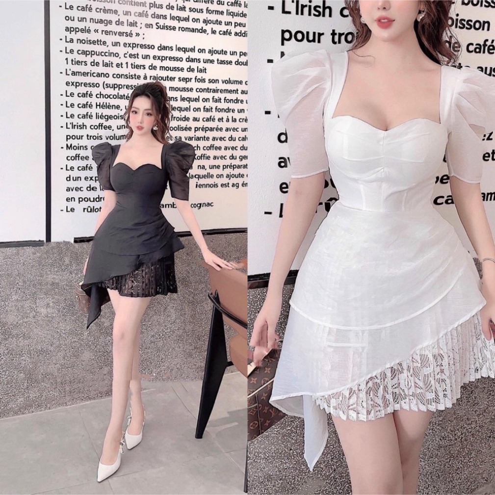váy thiết kế liền xòe chân dập ly, hàng thiết kế cao cấp, nhẹ nhàng sang trọng H002