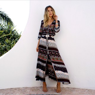 Đầm Maxi Boho Vintage - Váy maxi cao cấp