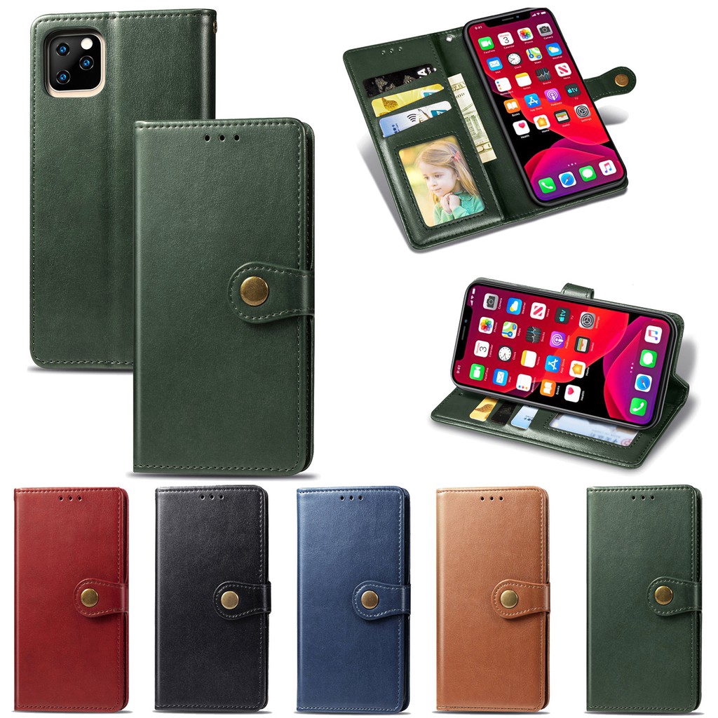 Bao da điện thoại PU có khe cắm thẻ và chân đế cho Apple iPhone 11 Pro Max 6 6S 7 8 Plus XS X XR | BigBuy360 - bigbuy360.vn