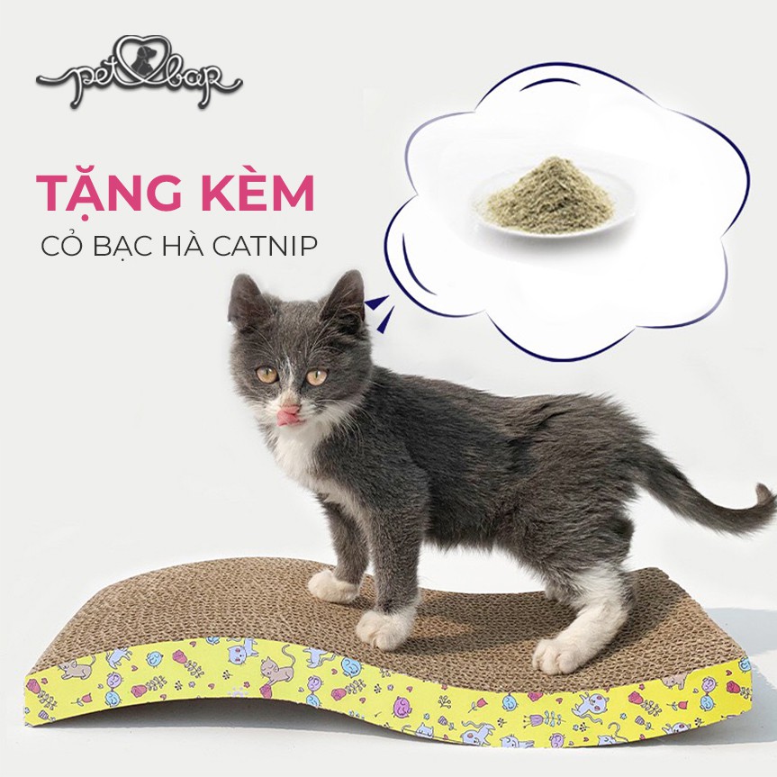 [TẶNG CATNIP] Bàn cào móng cho mèo giảm căng thẳng – Trụ cào móng mèo tặng kèm cỏ bạc hà Catnip