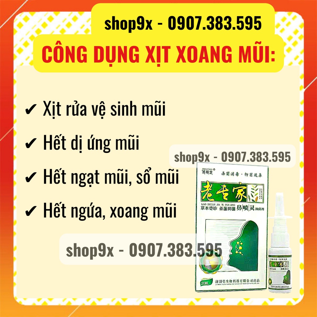 Xịt Mũi Trung Quốc - Xịt Xoang Jimingtang Nội Địa Trung - Hỗ Trợ Dứt Điểm Xoang Cấp Và Mãn Tính 20ml