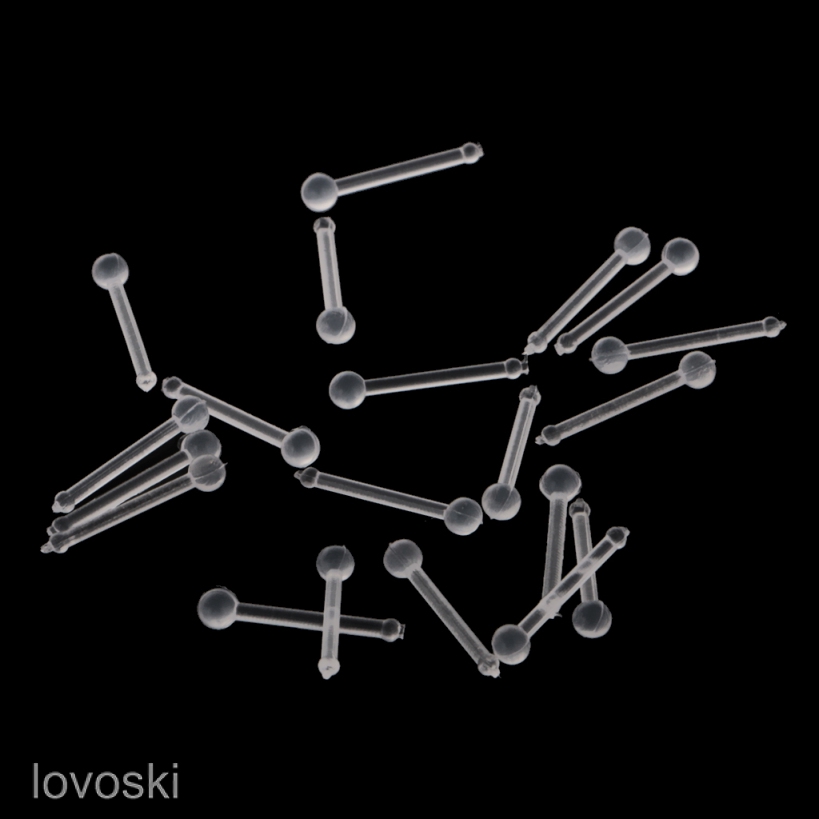 [Lovoski] Set 20 Khuyên Xỏ Mũi / Môi / Tai / Cơ Thể Trong Suốt 18g