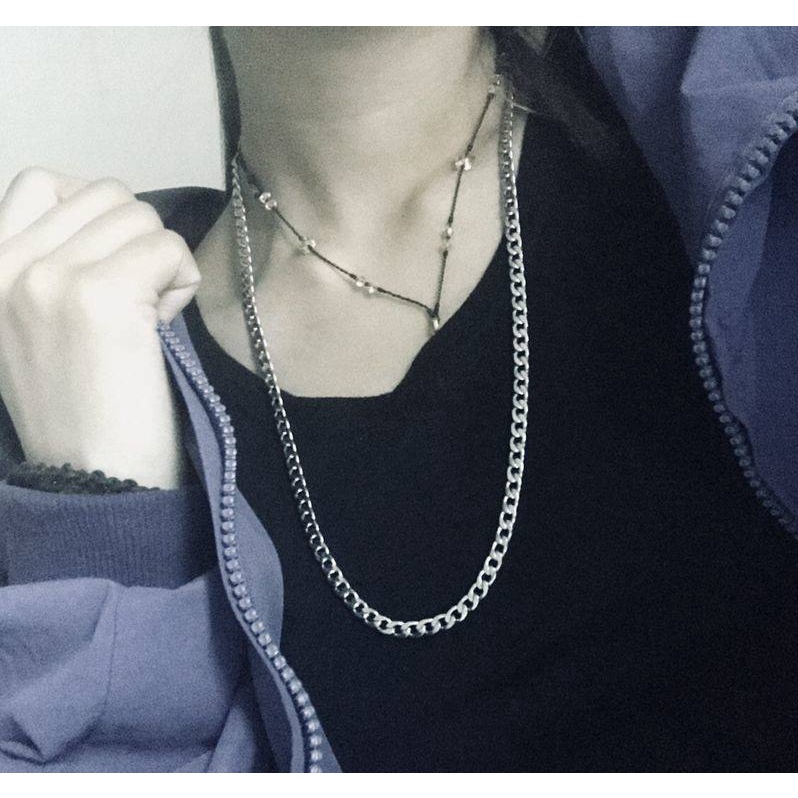 Vòng cổ Thép Không Gỉ Bản Rộng 3.5/5/7Mm Phong Cách Hip Hop Thời Trang